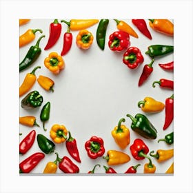 Peppers In A Circle 9 Canvas Print