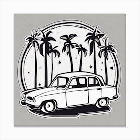 Car In The Palm Trees Canvas Print