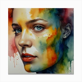 Watercolor Of A Woman 23 Canvas Print