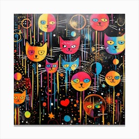 Cats In Space 4 Canvas Print