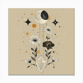 Minimalist Boho Celestial Moon 3 Canvas Print