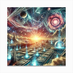 A Dramatic Sci Fi Scene Depicting The Convergence Event Canvas Print