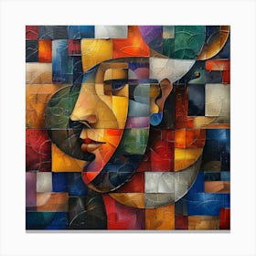 Cubism Face - Man's Face, colorful cubism, cubism, cubist art,   abstract art, abstract painting  city wall art, colorful wall art, home decor, minimal art, modern wall art, wall art, wall decoration, wall print colourful wall art, decor wall art, digital art, digital art download, interior wall art, downloadable art, eclectic wall, fantasy wall art, home decoration, home decor wall, printable art, printable wall art, wall art prints, artistic expression, contemporary, modern art print, unique artwork, Canvas Print