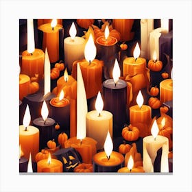 Halloween Candles Seamless Pattern 3 Canvas Print