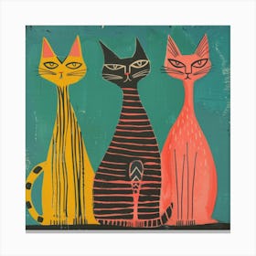 Three Cats 2 Canvas Print