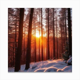 Sunset In The Forest 20 Canvas Print