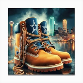 Dallas Cowboys Boots Canvas Print