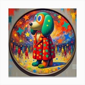 Dog With Stars Canvas Print