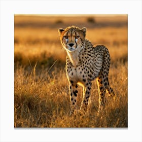 An Elegant Cheetah Gracefully Stalking Canvas Print