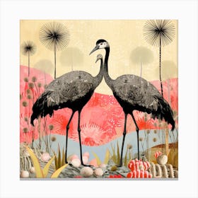 Bird In Nature Ostrich 2 Canvas Print