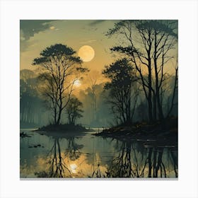 Sunset In The Woods 1 Canvas Print