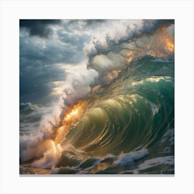 Ocean Wave in Trouble Canvas Print