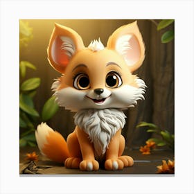 Forest Baby Fox Canvas Print