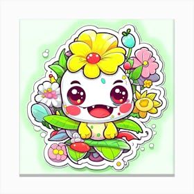 Kawaii Sticker Canvas Print