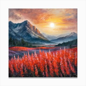 Sunset In The Mountains 5 Canvas Print