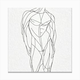 Line Drawing Of A Male Torso Canvas Print