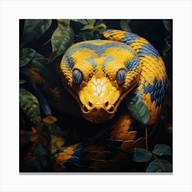 Yellow anaconda in the forest Canvas Print