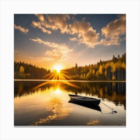 Sunset On The Lake 6 Canvas Print