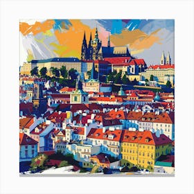 A Prague Castle In Prague Expressive Strokes Ill 1720028675 3 Canvas Print