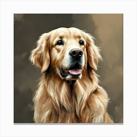 Golden Retriever Painting Canvas Print