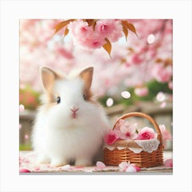 Bunny With Basket Canvas Print