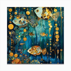 Underwater World in Style of Gustav Klimt Canvas Print