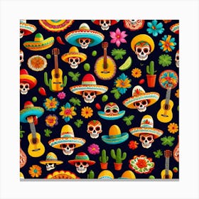 Mexican Day Of The Dead 4 Canvas Print