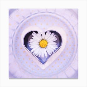 Daisy In A Heart Canvas Print