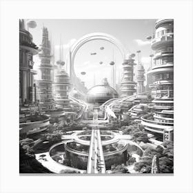 Futuristic City 11 Canvas Print