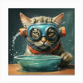 Underwater Cat Canvas Print