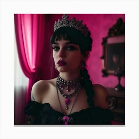 Gothic Girl In Tiara Canvas Print