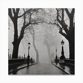 London Street In Fog Canvas Print
