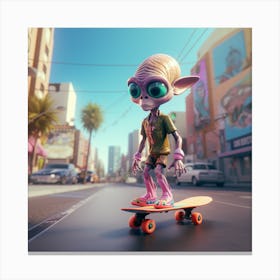 Alien Skate 2 Canvas Print