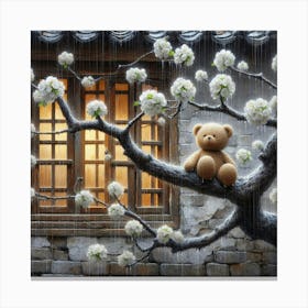 Teddy Bear In The Rain 3 Canvas Print