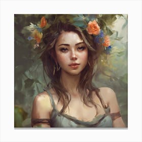 Girl In The Forest Canvas Print