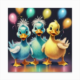 Birthday Ducks Canvas Print