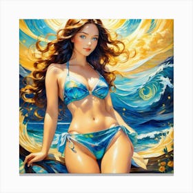 Sexy Girl In Bikinifui Canvas Print