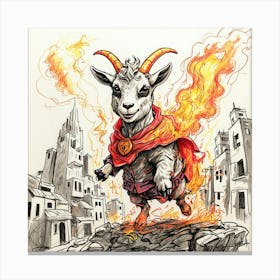 Goat In Flames 7 Canvas Print