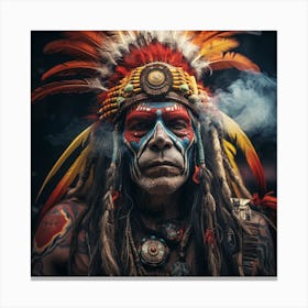 Indian Man Smokes Canvas Print