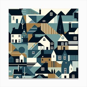 Houses In The Town Canvas Print