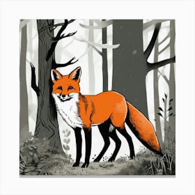 Fox In The Woods Canvas Print