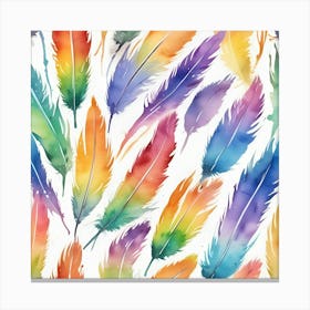 Rainbow Feathers 4 Canvas Print