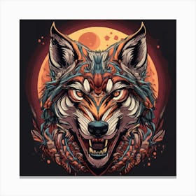 The Wolf Head Points Roars Named Meyer Red 1 Canvas Print