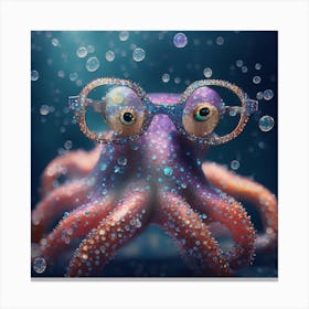 Octopus With Glasses Canvas Print