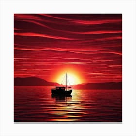 Sunset Sailboat 5 Canvas Print