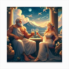 Dad and Daughter (Zeus & Athena) Canvas Print