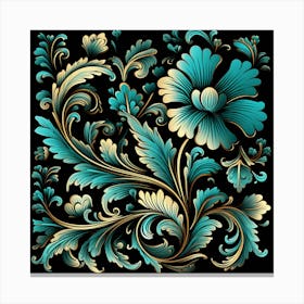 William Morris Inspired Russian Floral Pattern Canvas Print