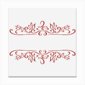 Red Floral Frame Canvas Print