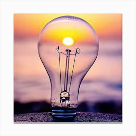 Light Bulb At Sunset Canvas Print