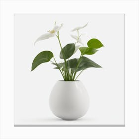 White Flower In A Vase Canvas Print